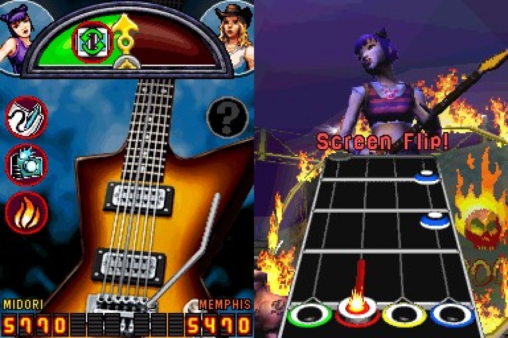 Город игр гитара. Guitar Hero: on Tour decades игра. Мультиплеер в гитар Хиро. Игра флеш гитара. Игра про гитару которой надо двигать.